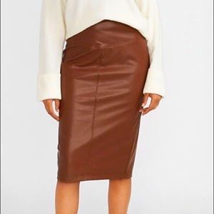 High Waisted Vegan Leather Pencil Skirt size Small
